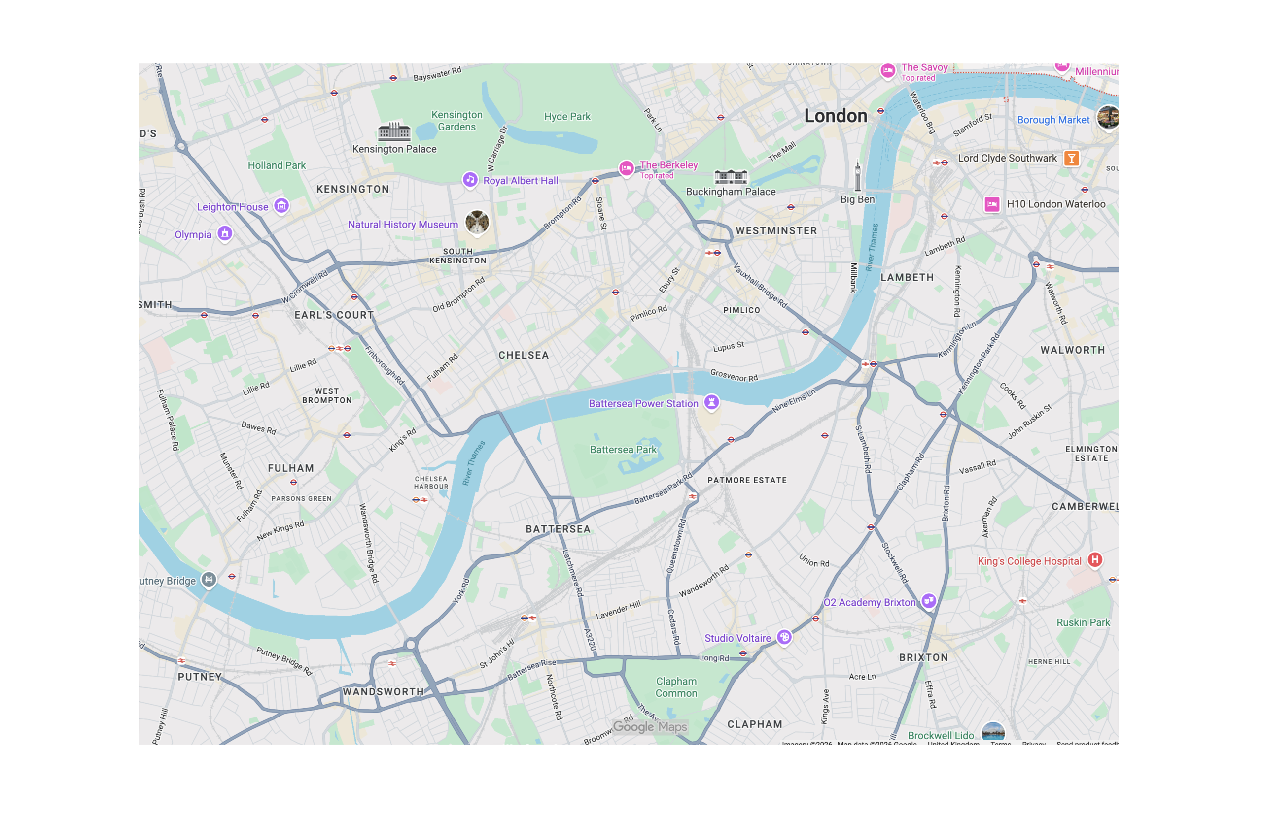 Map showing London and surrounding areas we cover